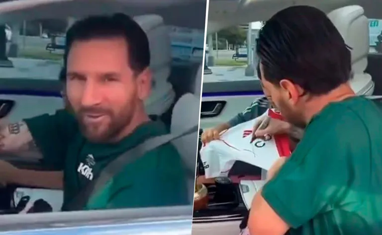 messi firma casaca de river