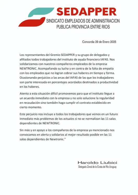 nota delegado SEDAPER LIUBICI Haroldo